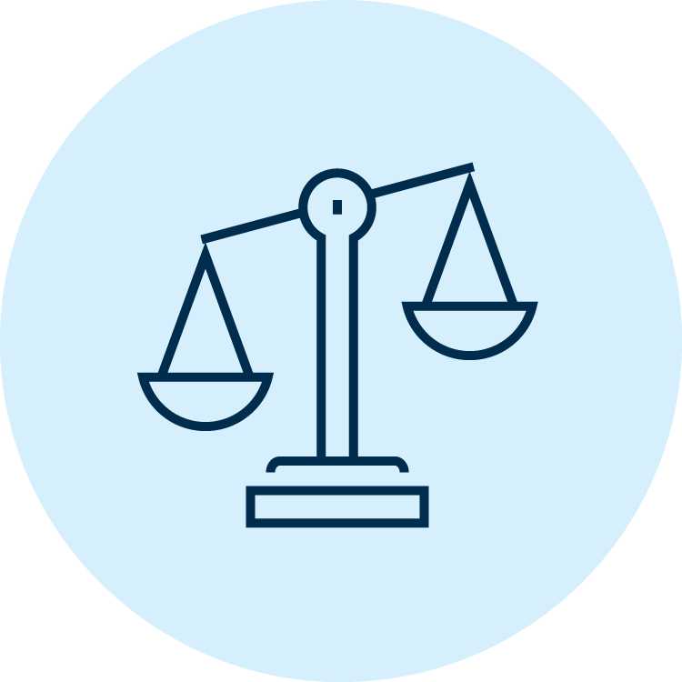 Scales representing law and justice