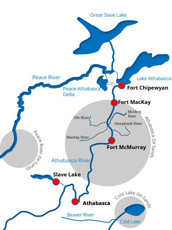Image of an arial view of the oil sands