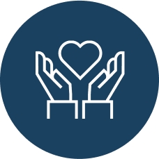 Icon of hands holding up a heart.