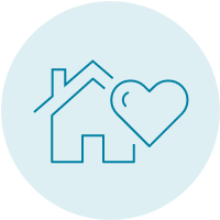 Icon of a house and a heart symbol