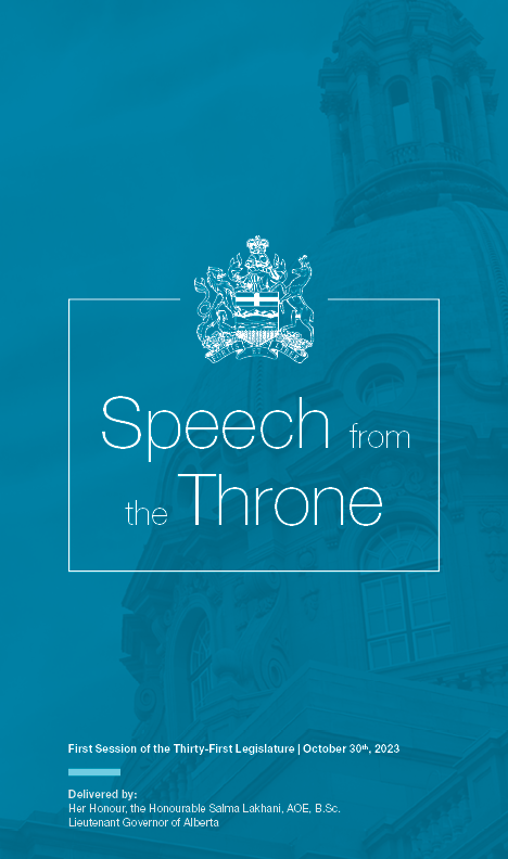 An image of the Speech From The Throne booklet cover