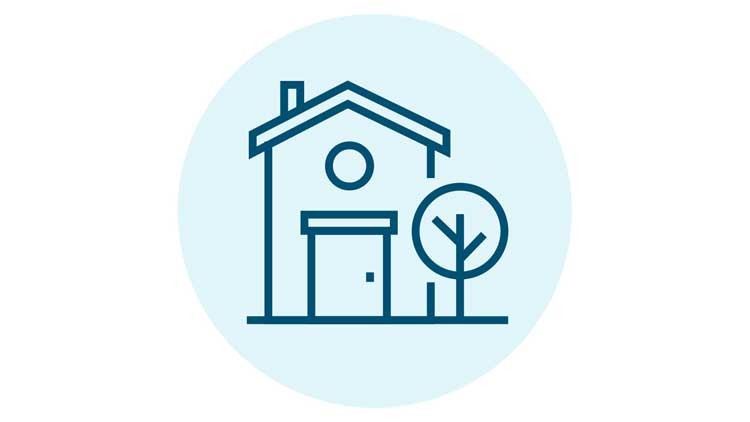 Icon of a house and a tree.