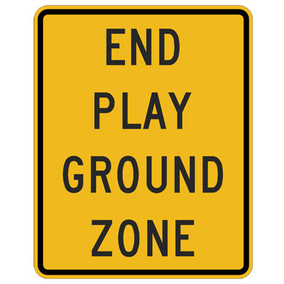 Photo of end of playground zone sign