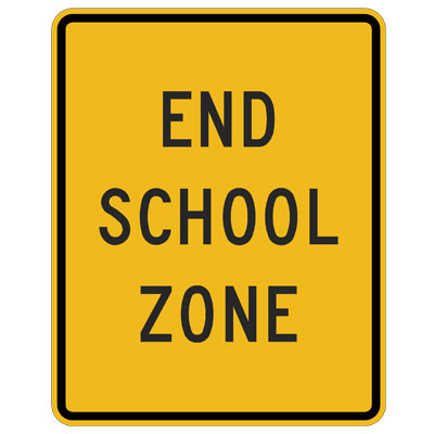 Photo of end of school zone sign