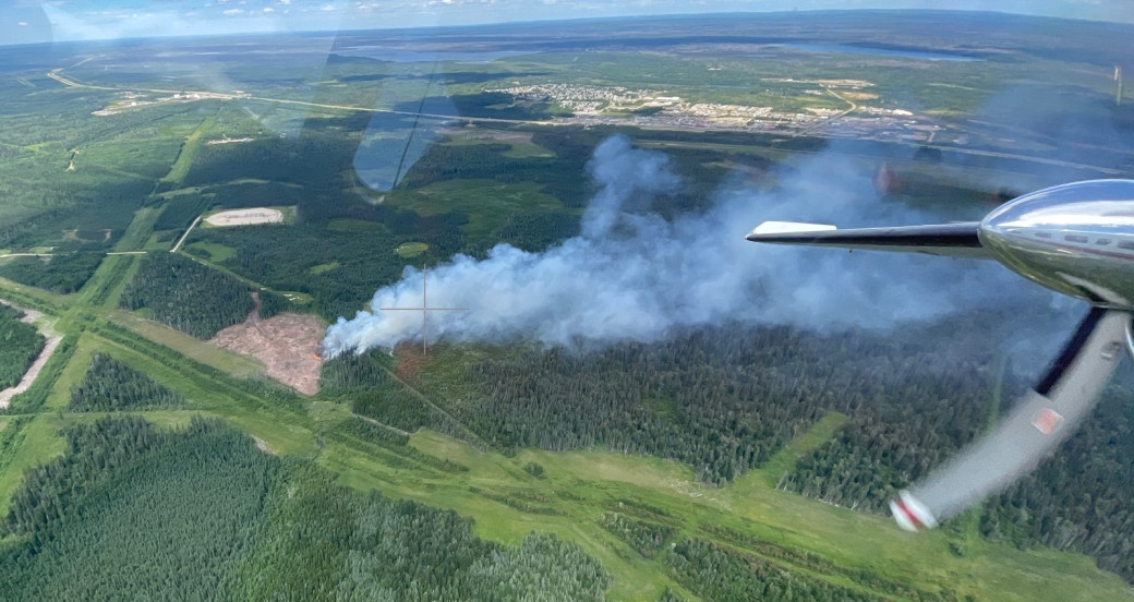 Wildfire south of the Town of Fox Creek and taken from an aircraft. 