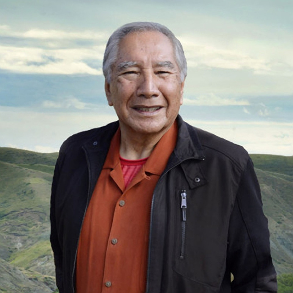 A head and shoulders shot of Elder Dr. Leroy Little Bear, a member of the Kainai First Nation who serves on the Indigenous Wisdom Advisory Panel in Alberta.