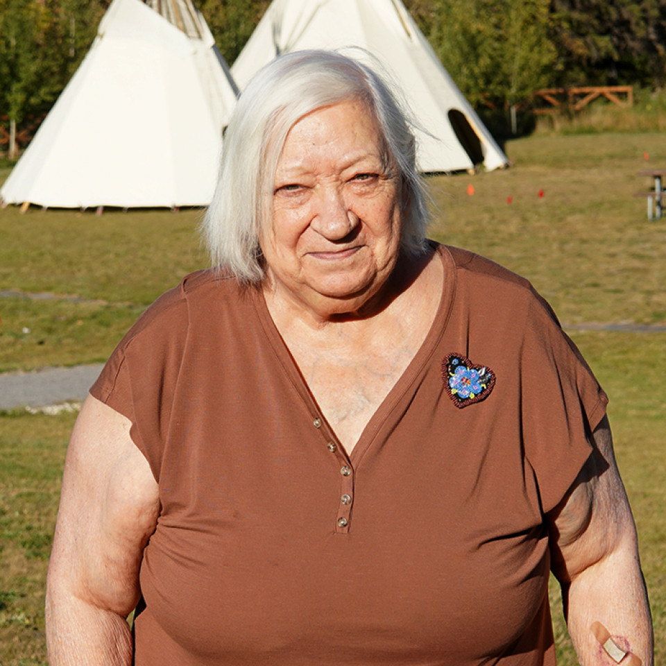 A head and shoulders shot of Elder Norma Spicer, a representative of the Métis Nation of Alberta who serves on the Indigenous Wisdom Advisory Panel in Alberta. 